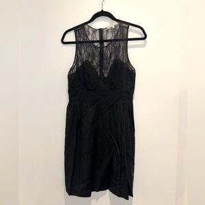 Sandro size 3 black dress with lace front detail